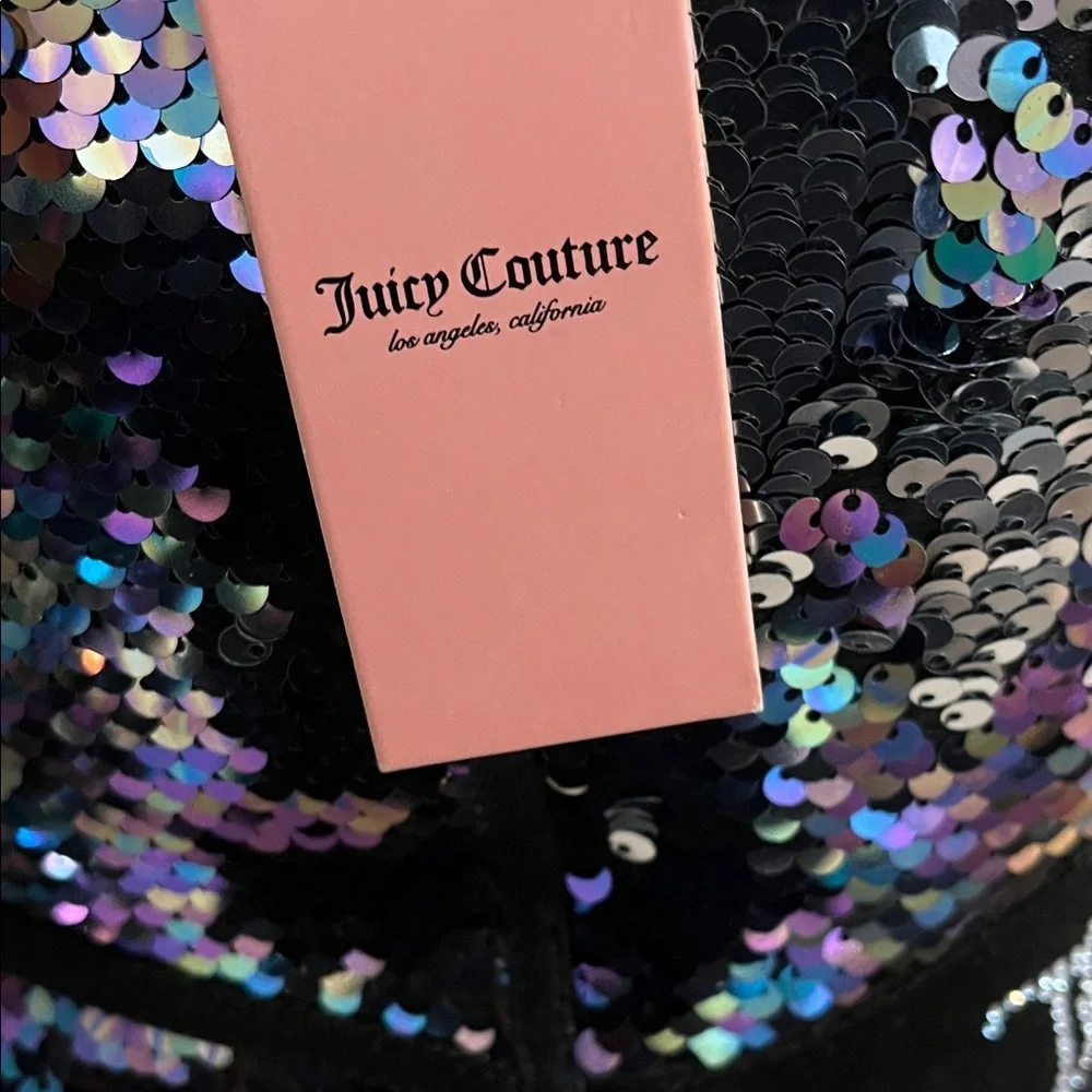 Juicy Couture Black‎ and Silver Sequin Winter Boots Size 8